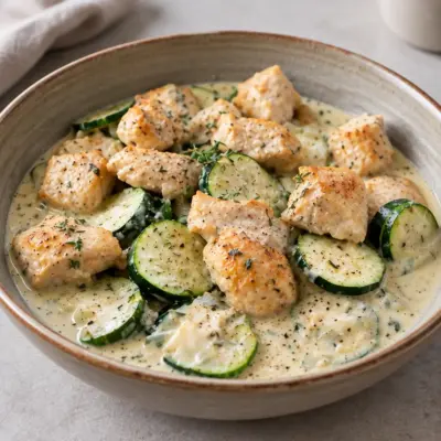 Poulet crémeux aux courgettes facile