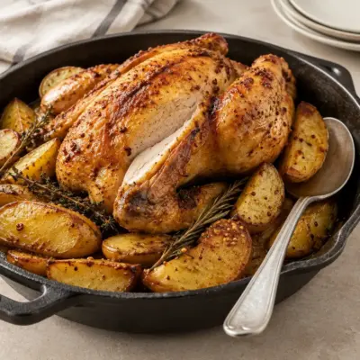 Poulet rôti moutarde-miel facile et doré