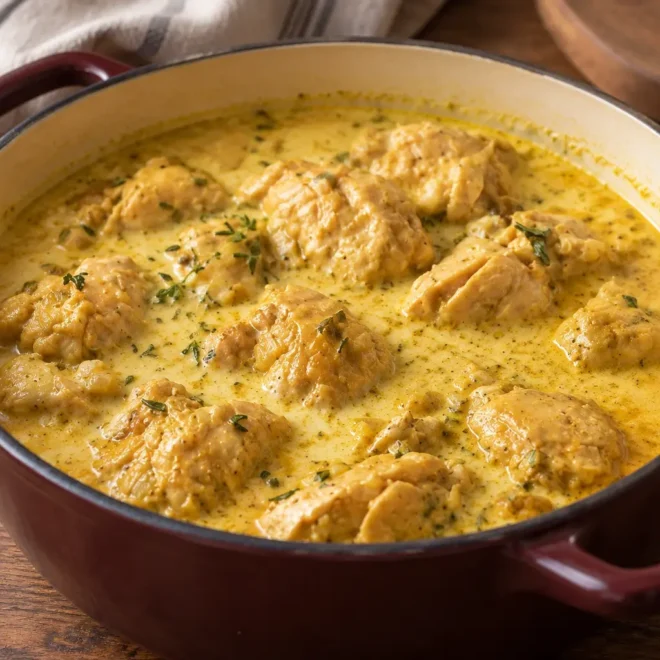 Poulet sauce coco-curcuma facile et crémeux
