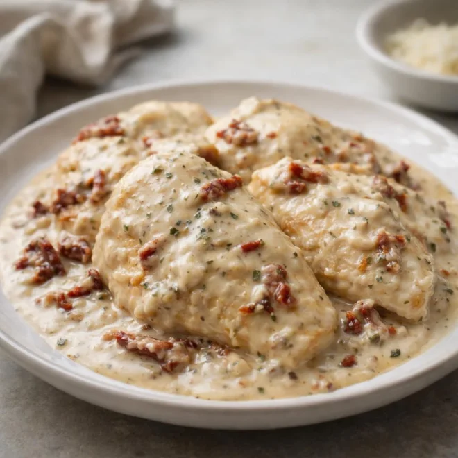 recette poulet sauce crémeuse parmesan tomates séchées