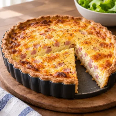 Quiche au jambon : recette facile au cheddar