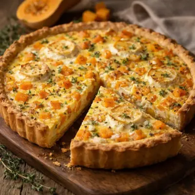 Quiche butternut chèvre sans crème : dîner facile