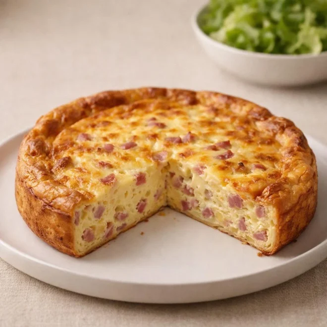 Quiche lorraine légère sans pâte aux lardons