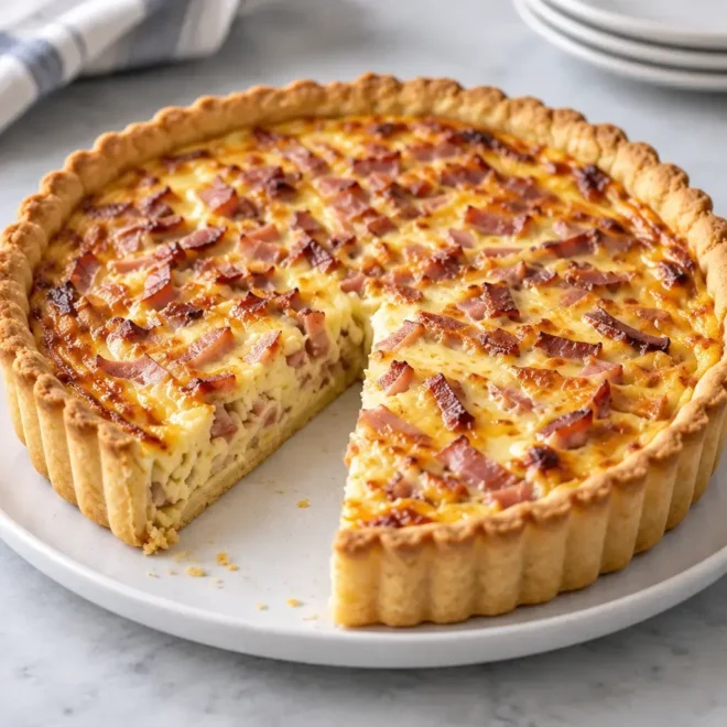 Quiche lorraine maison aux lardons et comté