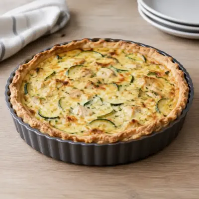 Quiche poulet courgettes : recette facile et crémeuse