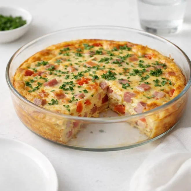 Quiche sans pâte jambon et tomates : moelleuse