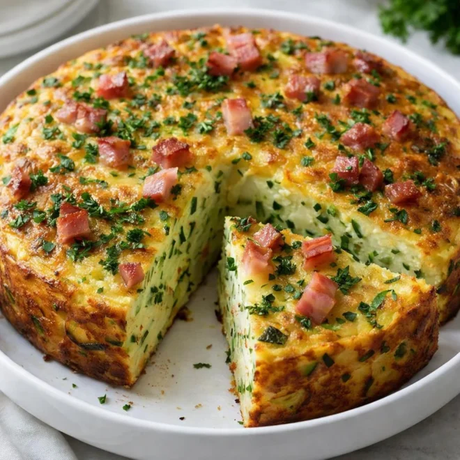 Quiche sans pâte aux courgettes jambon fromage (facile)