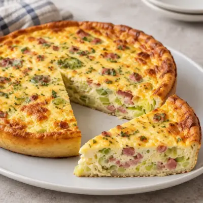 Quiche sans pâte poireaux et lardons facile