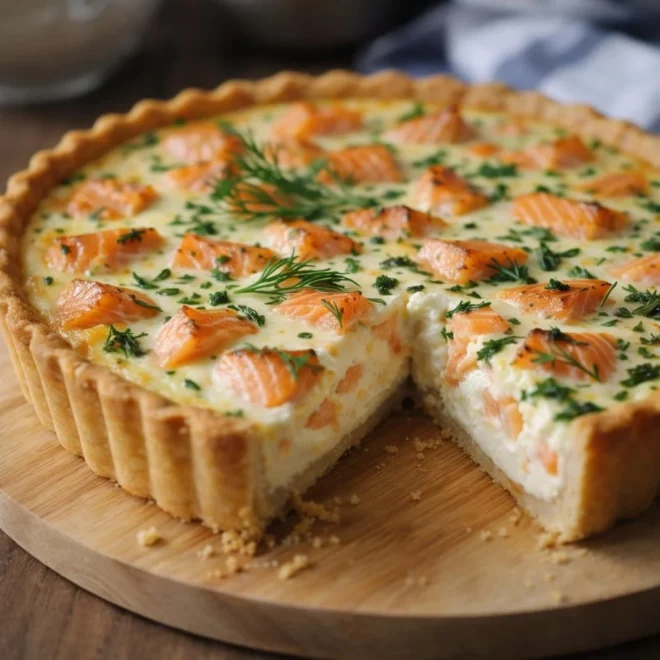Quiche au saumon fumé et Boursin ail et fines herbes