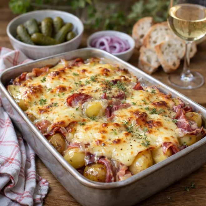 Raclette au four à partager : pommes de terre & fromage