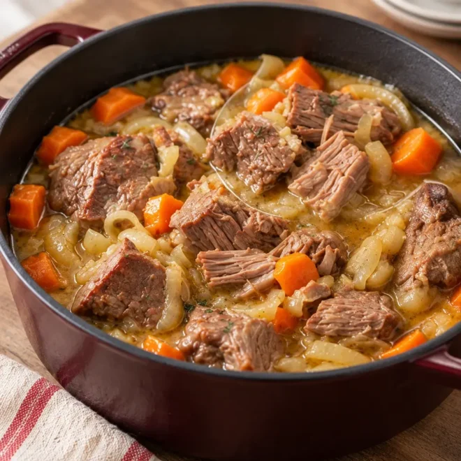 Ragoût de bœuf aux carottes : recette en cocotte