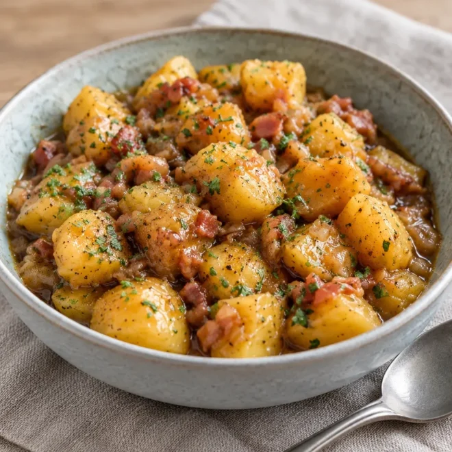 Ragoût de pommes de terre aux lardons facile