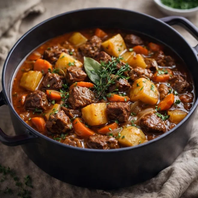 Ragoût de pommes de terre à l’ancienne : bœuf mijoté