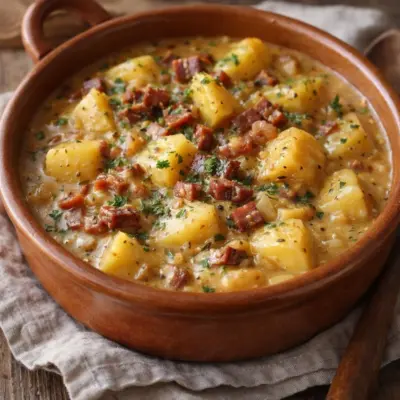 Ragoût de pommes de terre au lard fumé : fondant & gourmand