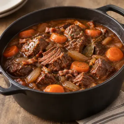Recette bœuf bourguignon fondant en cocotte