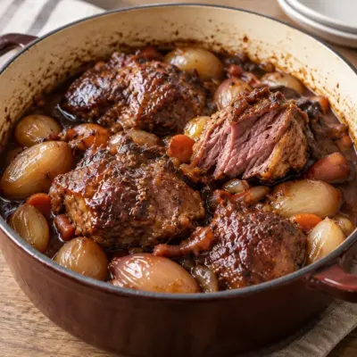 Recette bœuf bourguignon : mijoté au vin rouge