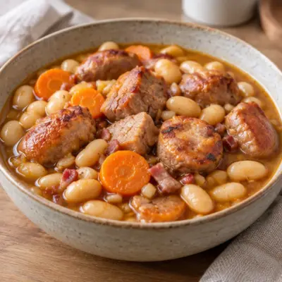 Recette cassoulet français fondant et doré