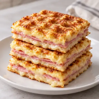Recette de gaufres salées jambon-comté