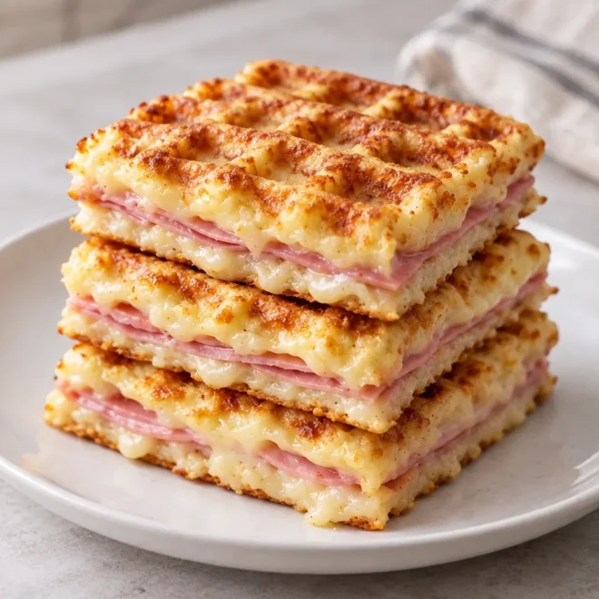 Recette de gaufres salées jambon-comté