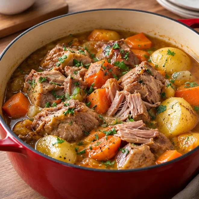 Recette échine de porc fondante au vin blanc