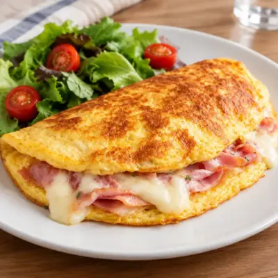 Recette omelette jambon-fromage moelleuse