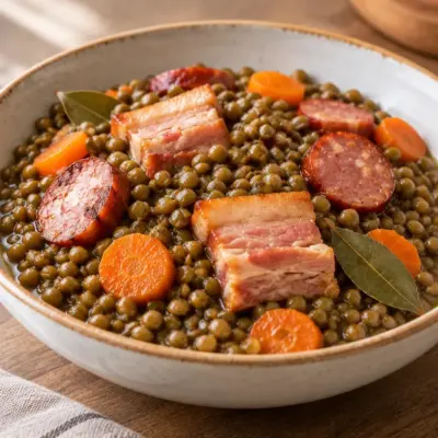 Recette petit salé aux lentilles facile