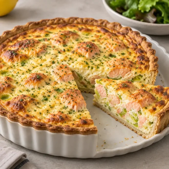 Recette quiche saumon poireaux facile et fondante