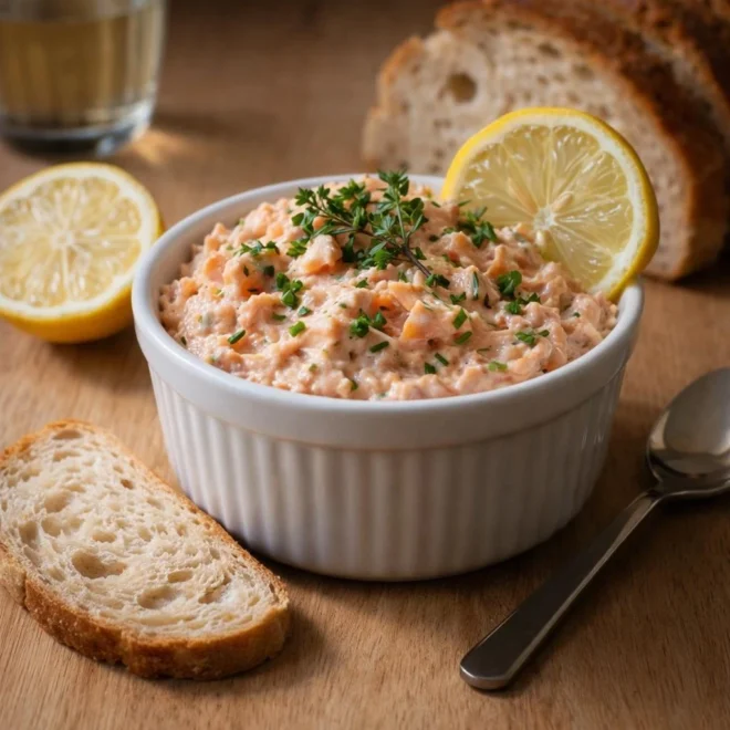 Rillettes de saumon maison au citron, crémeuses & faciles