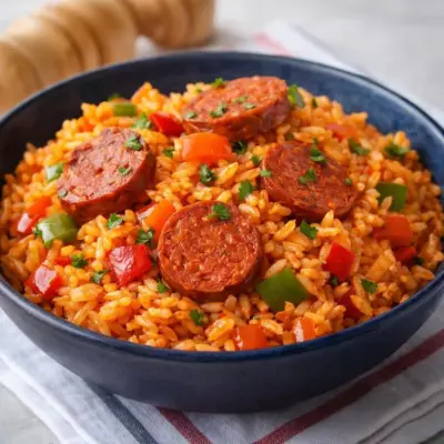 Riz à l’espagnole au chorizo et poivrons