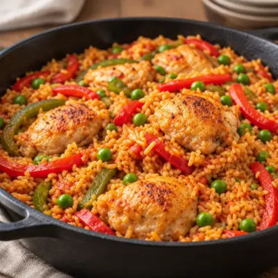 Riz au poulet recette facile en cocotte