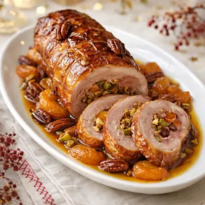 Rôti de magret de canard aux fruits secs au miel