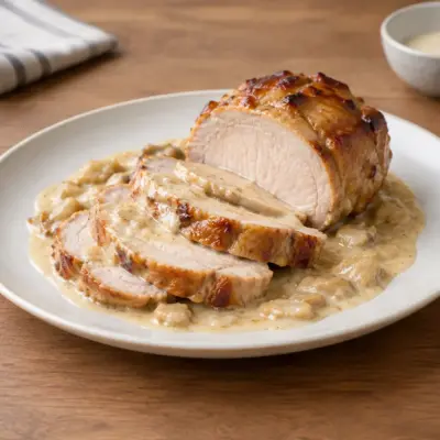 Rôti de porc à la crème en cocotte