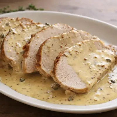 Recette rôti de porc à la sauce moutarde crémeuse