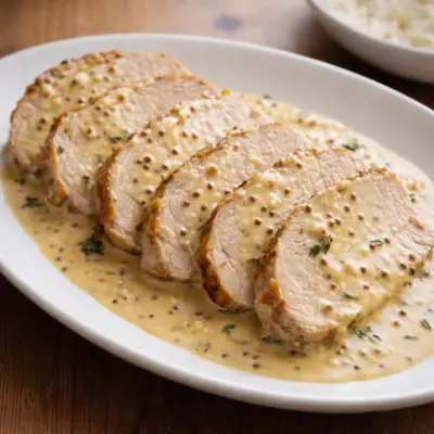 Recette rôti de porc à la sauce moutarde facile