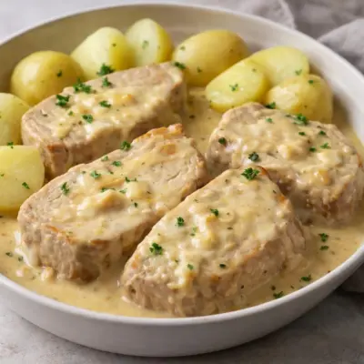 Rôti de porc au maroilles : sauce fromagée
