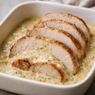 Recette rôti de porc sauce moutarde Dijon à la crème