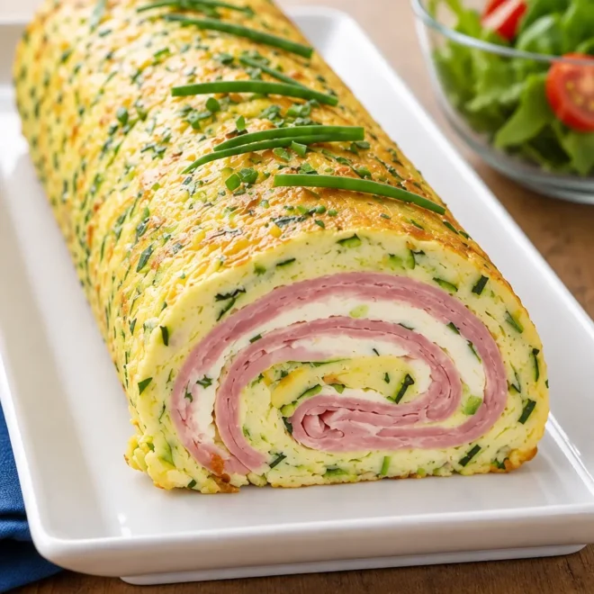 Roulade salée courgette jambon : recette facile
