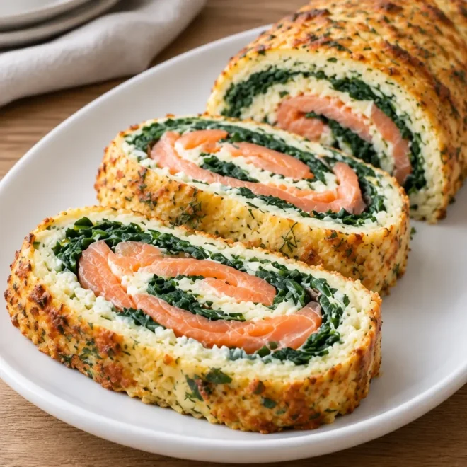 Roulé de saumon aux épinards facile
