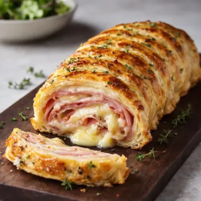 Roulé feuilleté jambon fromage ultra fondant