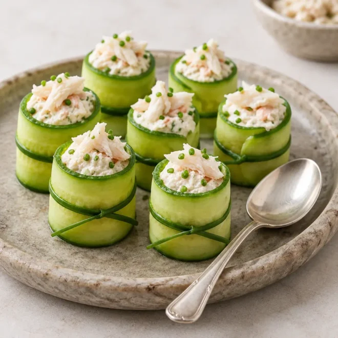 Roulés de concombre au crabe faciles
