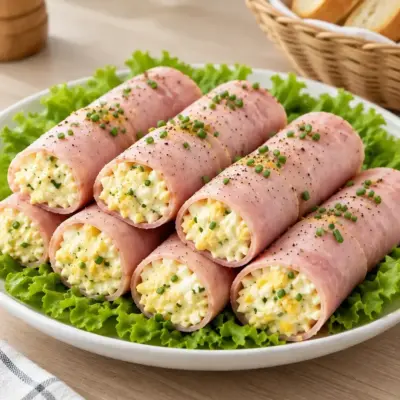 Roulés de jambon aux œufs mimosa faciles