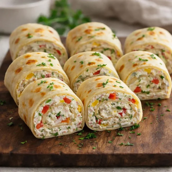 Roulés de tortillas au poulet : moelleux & crémeux