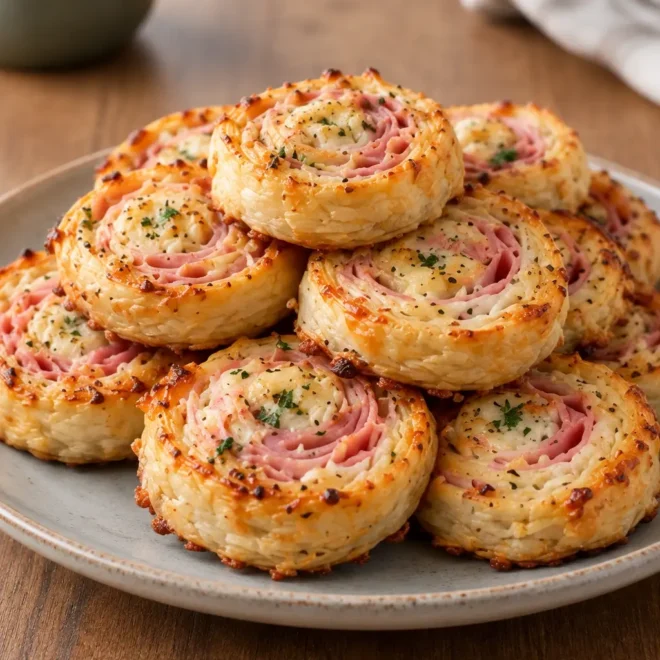 Roulés feuilletés au jambon et au fromage