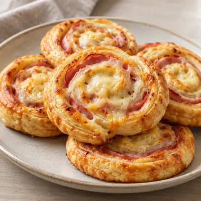 Roulés feuilletés jambon fromage faciles