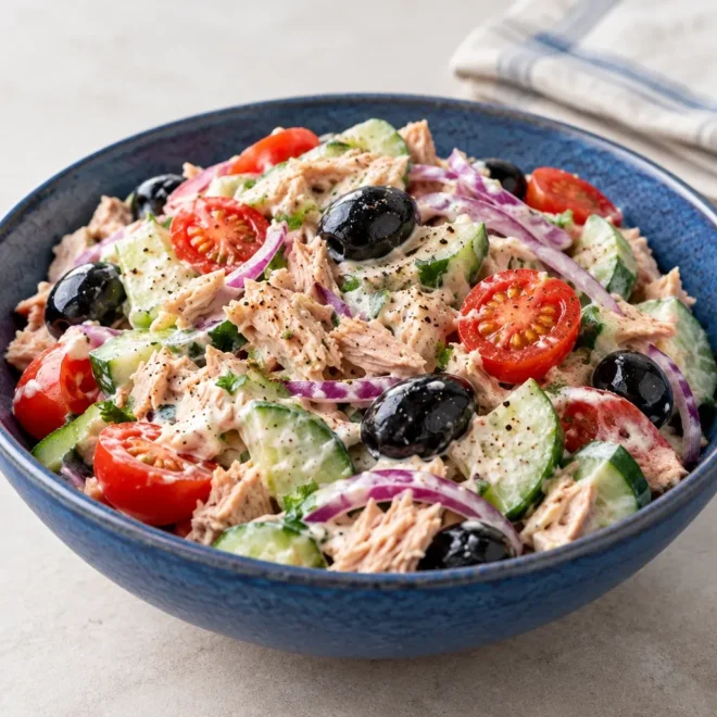Salade de thon facile, crémeuse et croquante