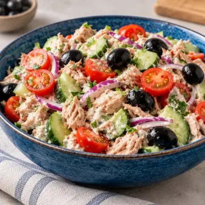 Salade de thon crémeuse aux crudités