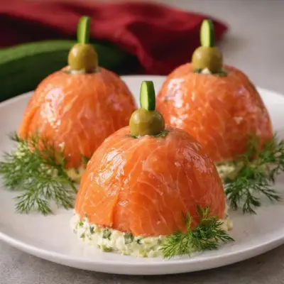 Salade du Nouvel An cloches Troïka saumon & avocat