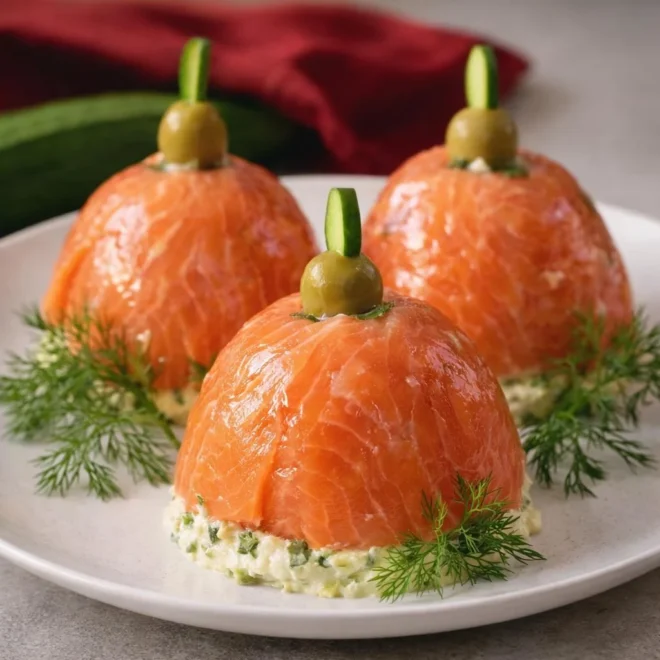 Salade du Nouvel An cloches Troïka saumon & avocat