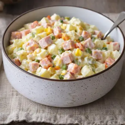 Salade piémontaise légère : pommes de terre & jambon