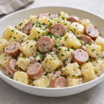 Salade de pommes de terre aux cervelas, sauce crémeuse